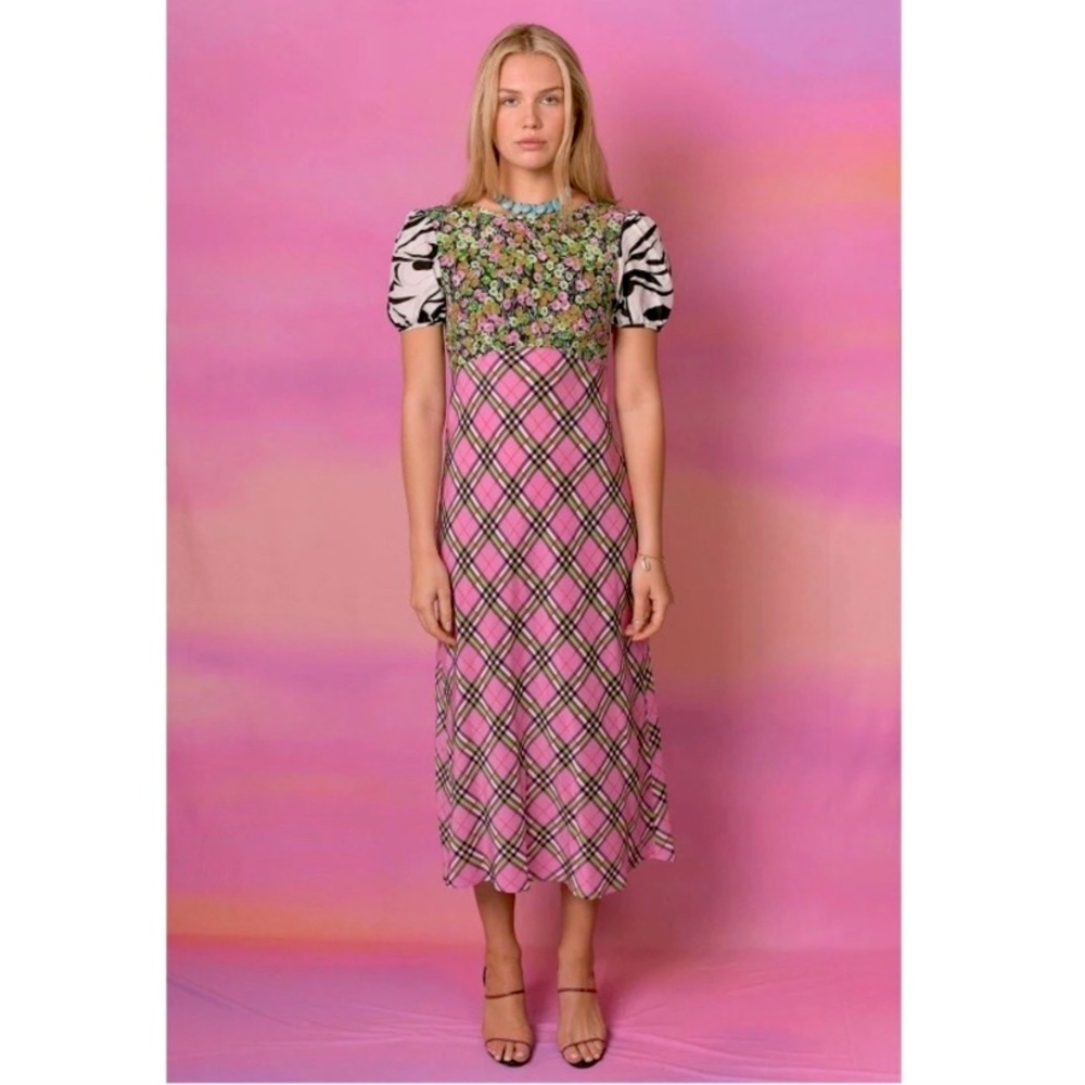 Rixo Winnie dress 💕 - XS multi print pink and green
